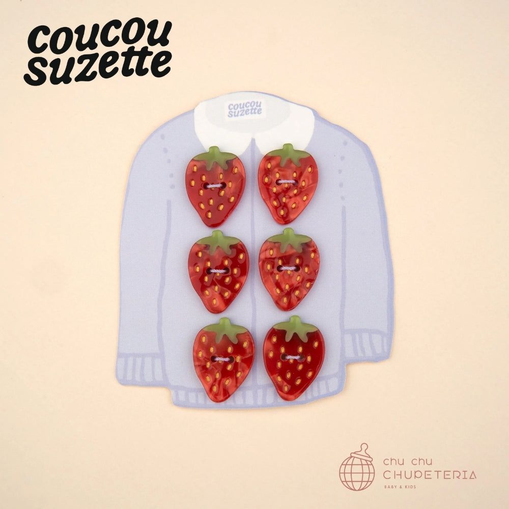 【Coucou Suzette】Strawberry Buttons Kit / ククシュゼット クク 正規商品 正規 公式 ヘアアクセ ヘッドアクセ ヘアクリップ クリップ バレッタ クロー ボタン いちご イチゴ 苺