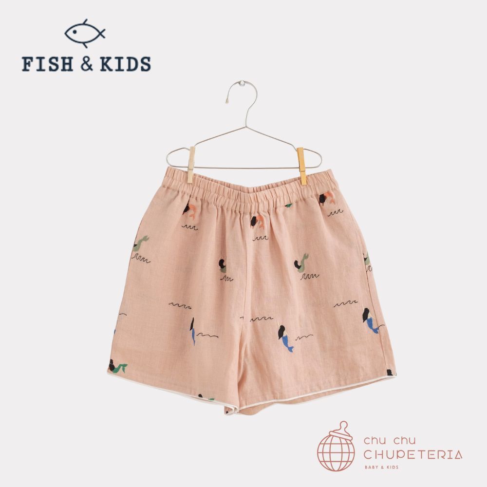 Rakuten - 【FISH & KIDS】ALLOVER EMBROIDERY MERMAID SHORT - DUSTY PINK(26SS)