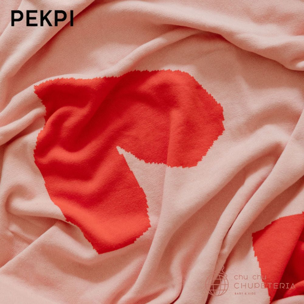 【PEKPI】Knitted Organic Baby Blanket - I heart you / ペクピ　ブランケット リ...