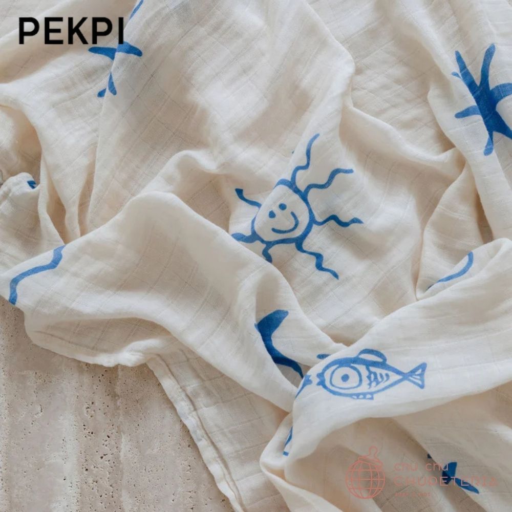 【PEKPI】Bamboo Swaddle Wrap / ペクピ　おくるみ　スワドル　ギフト　出産祝い　ベビーカー　赤ちゃん　ベビー　包む　ガーゼ　コットン バンブー