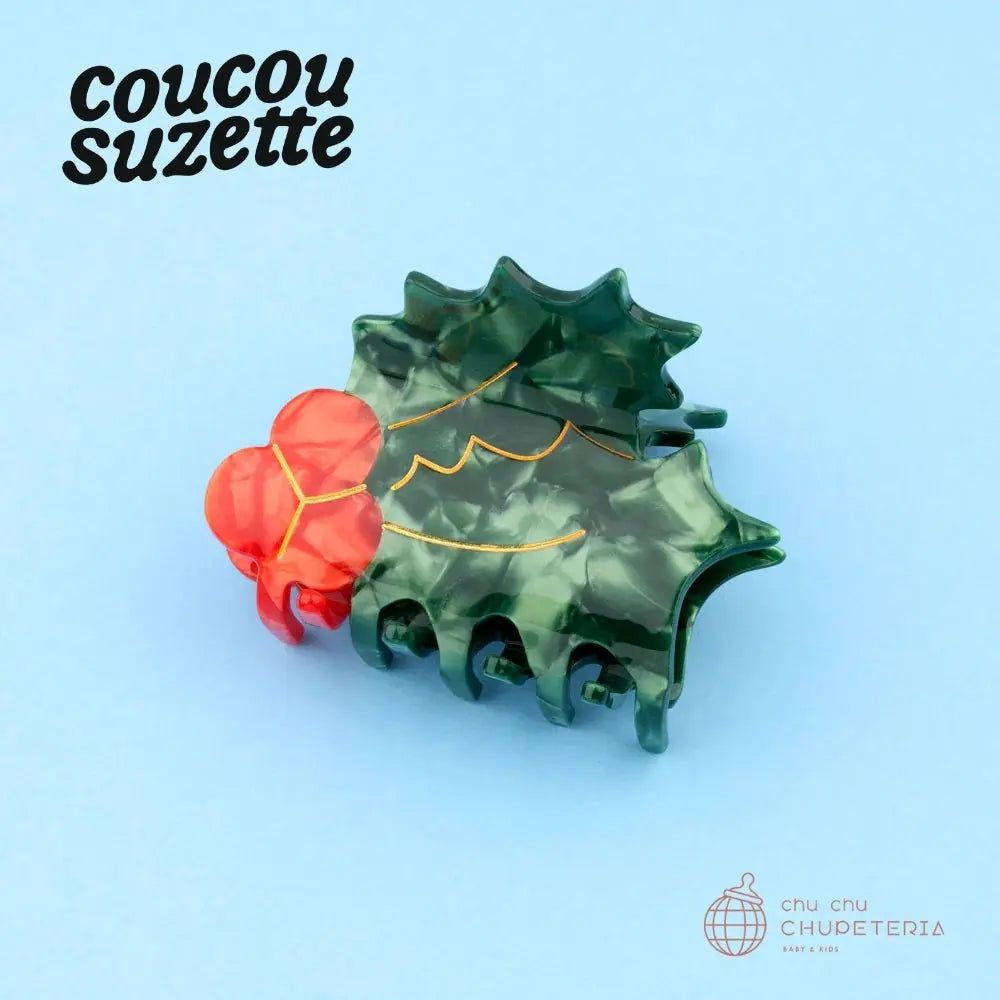 Rakuten - 【Coucou Suzette】Holly Hair Claw / ヘッドアクセ ヘアクリップ クリップ バレッタ かんざし クロー ヘアクロー ギフト プレゼント 正規代理店　クリスマス 柊 ホリー　ひいらぎ クク ククシュゼット