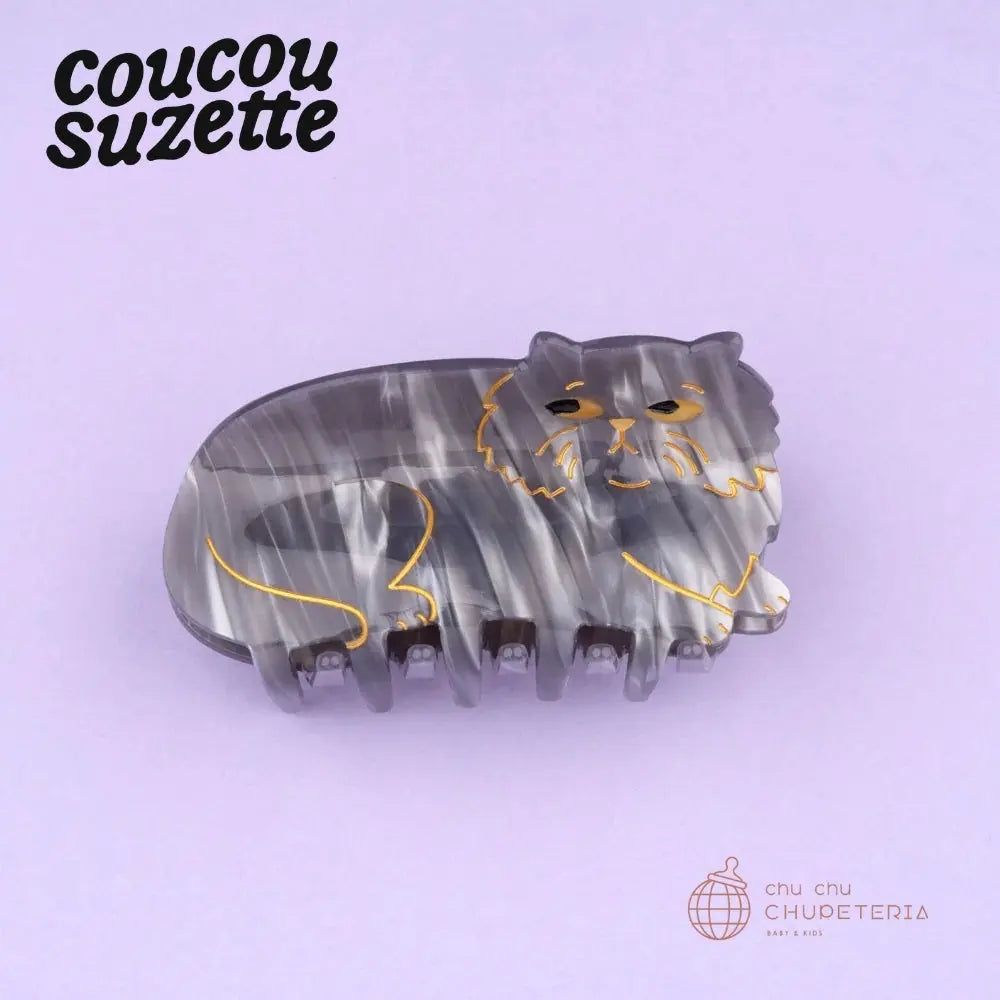 Rakuten - 【Coucou Suzette】Suzette Cat Hair Claw / ヘッドアクセ ヘアクリップ クリップ バレッタ かんざし クロー ヘアクロー ギフト プレゼント 正規代理店 猫 ねこ ネコ グレー クク ククシュゼット