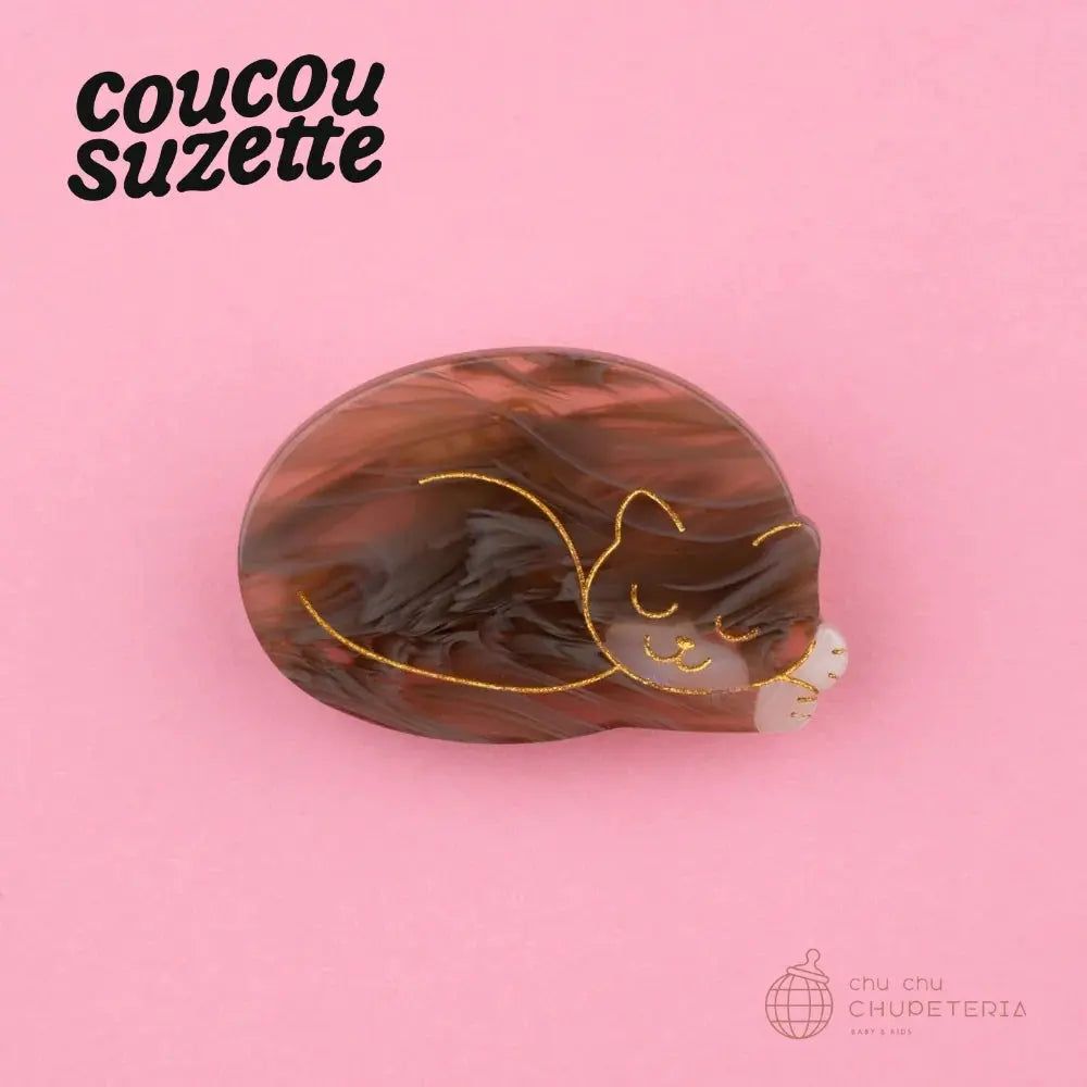 【Coucou Suzette】Sleeping Cat Hair Clip /ヘッドアクセ ヘアクリップ クリップ バレッタ かんざし クロー ヘアクロー ギフト プレゼント 正規代理店 猫 ねこ ネコ 睡眠 寝る 寝ている クク ククシュゼット