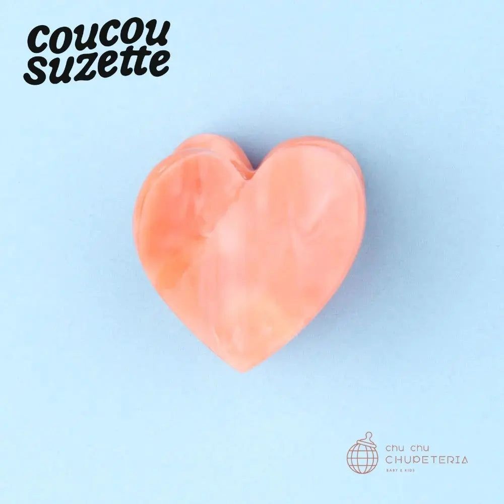 Rakuten - 【Coucou Suzette】Pink Heart Mini Hair Claw /ヘッドアクセ ヘアクリップ クリップ バレッタ かんざし クロー ヘアクロー ギフト プレゼント 正規代理店 ピンク ハート クク ククシュゼット