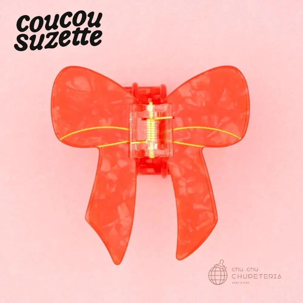Rakuten - 【Coucou Suzette】Ribbon Hair Claw /ヘッドアクセ ヘアクリップ クリップ バレッタ かんざし クロー ヘアクロー ギフト プレゼント 正規代理店 リボン 赤 レッド クク ククシュゼット