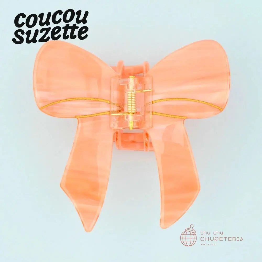 Rakuten - 【Coucou Suzette】Pink Ribbon Hair Claw / ヘッドアクセ ヘアクリップ クリップ バレッタ かんざし クロー ヘアクロー ギフト プレゼント 正規代理店 リボン ピンク クク ククシュゼット