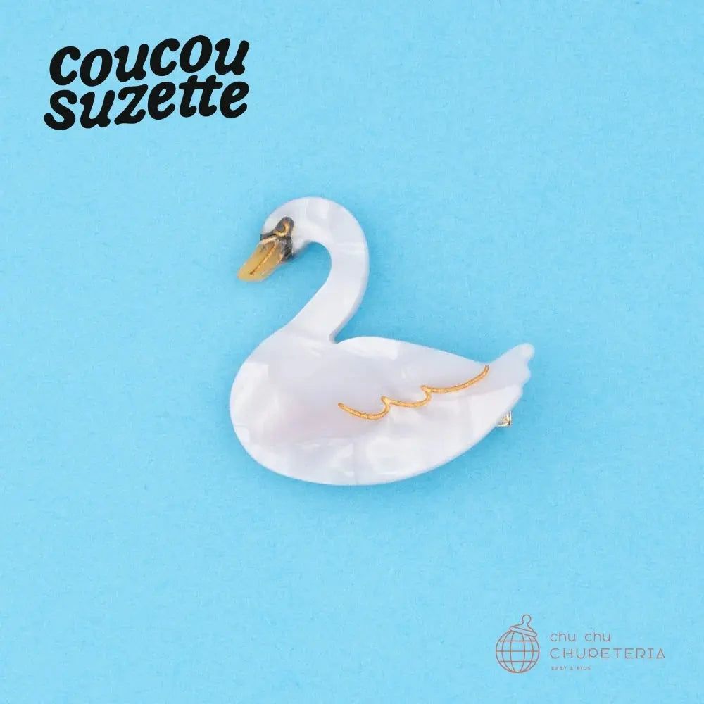 Rakuten - 【Coucou Suzette】Swan Hair Clip / ヘッドアクセ ヘアクリップ クリップ バレッタ かんざし クロー ヘアクロー ギフト プレゼント 正規代理店 白鳥 はくちょう 鳥 クク ククシュゼット