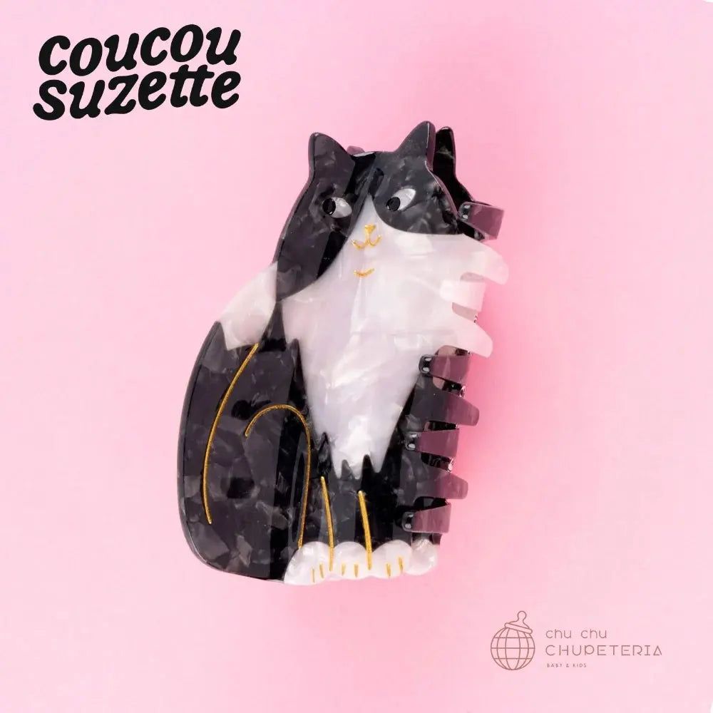 【Coucou Suzette】Black & White Cat Hair Claw