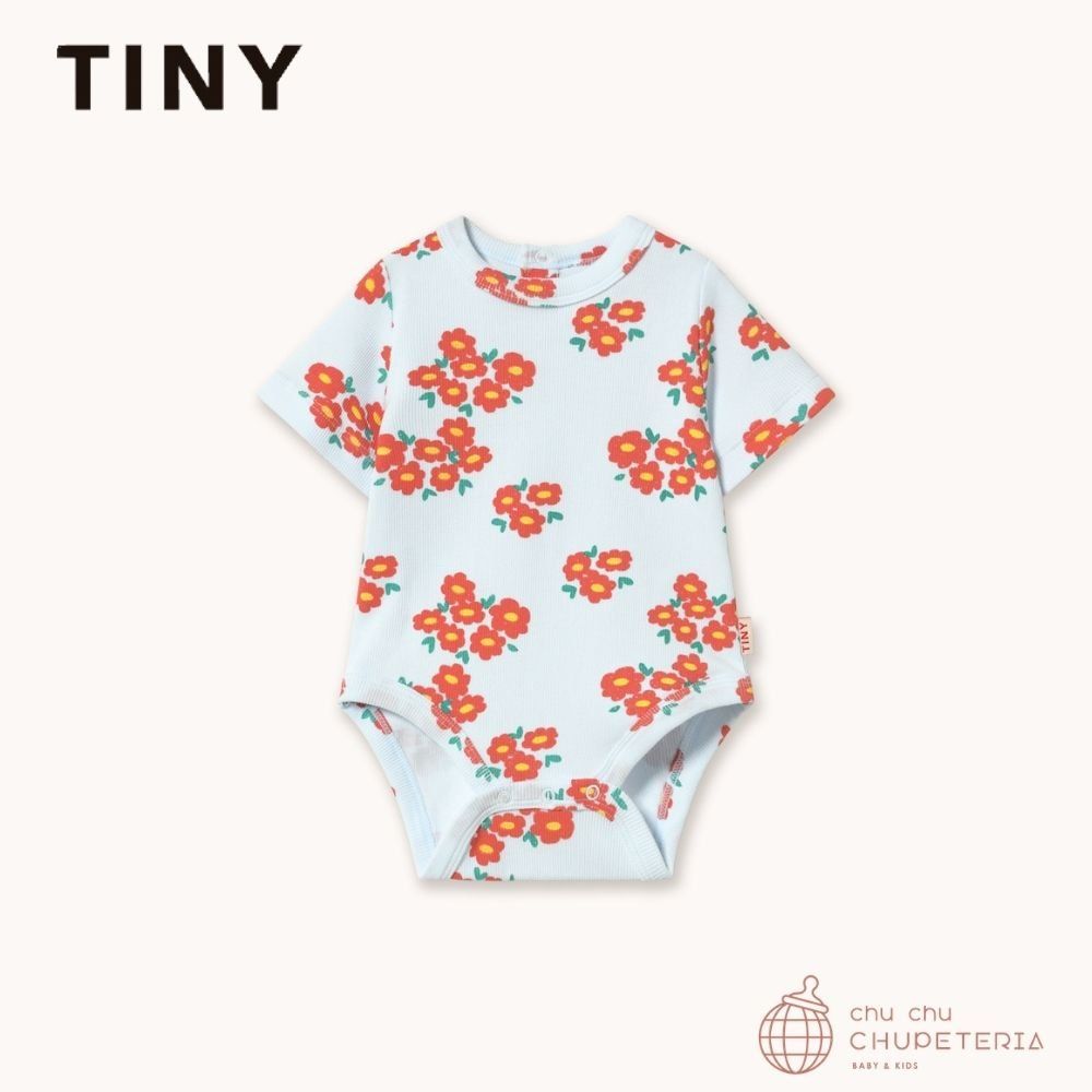 Rakuten - 【TINYCOTTONS】BLOSSOMS RIB BODY ice blue (26SS) / タイニー タイニーコットン 26SS 海外子供服 こども服 キッズ ベビー 80 90 100 110 ロンパース