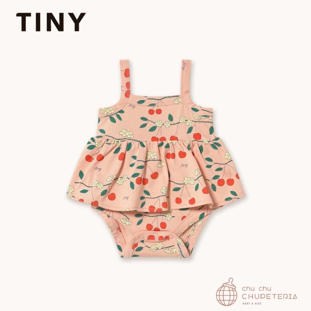 Rakuten - 【TINYCOTTONS】CHERRY TREES BODY wild rose (26SS) / タイニー タイニーコットン 26SS 海外子供服 こども服 キッズ ベビー 80 90 100 110 ロンパース フリル さくらんぼ