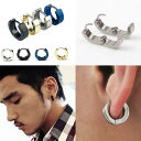 ピアス レディース メンズ フープピアス ステンレス アクセサリー 2個セット シルバー ゴールド ブラック ブルー リング型 ユニセックス