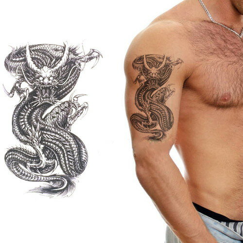 タトゥーシール デカール ドラゴン 竜 龍 リアル 飛竜 DRAGON 入れ墨 刺青 ボディアート タトゥー シー..