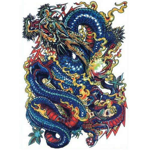 タトゥーシール 本物 リアル 大判 ドラゴン ブルードラゴン 防水 刺青 龍 竜 カラー 青 DRAGON ボディアート タトゥー シール 隠す 防水 オマケ付 タトゥーシール 本物 リアル 大判 ドラゴン ブルードラゴン 防水 刺青 龍 竜 カラー 青 DRAGON ボディアート タトゥー シール 隠す 防水 オマケ付