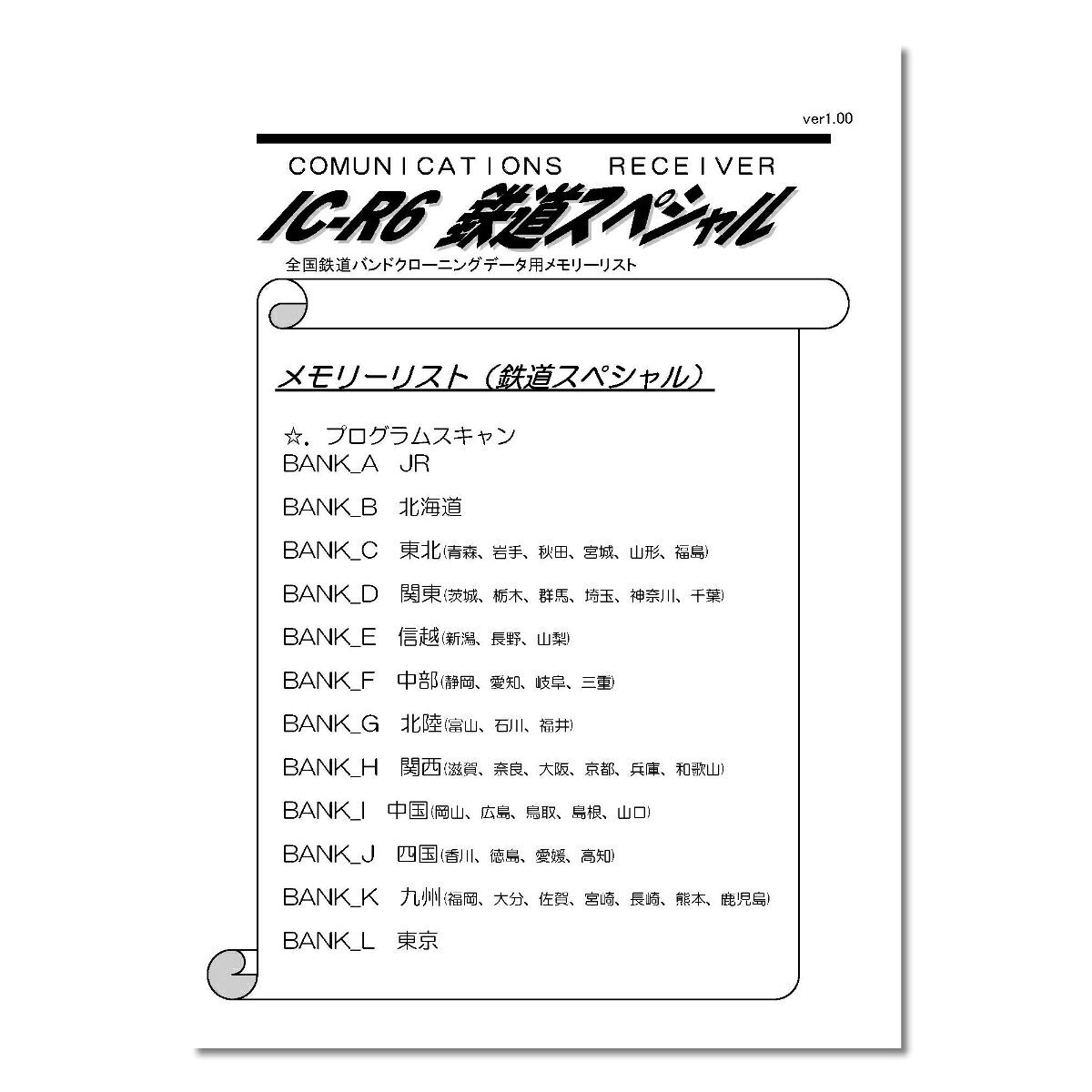 IC-R6 鉄道スペシャル アイコム 広帯域ハンディレシーバー