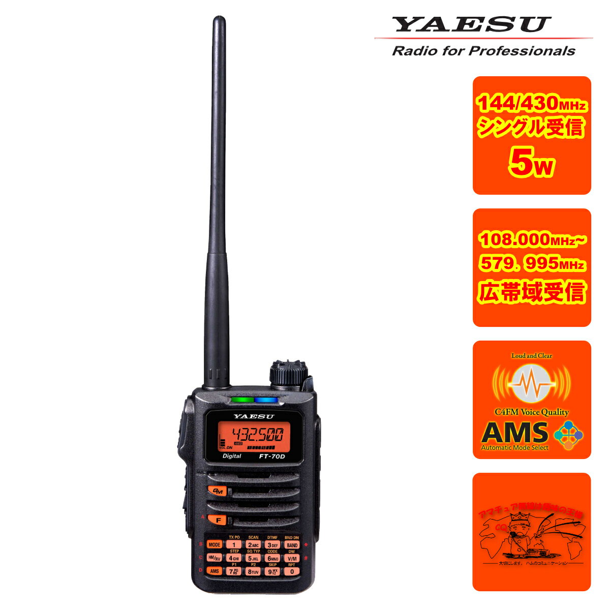 FT-70D ȬŽ̵ C4FM/FM 144/430MHz ǥ奢Хɥǥȥ󥷡С ACץ SAD-25