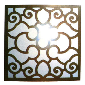 木製四角壁飾り　鏡