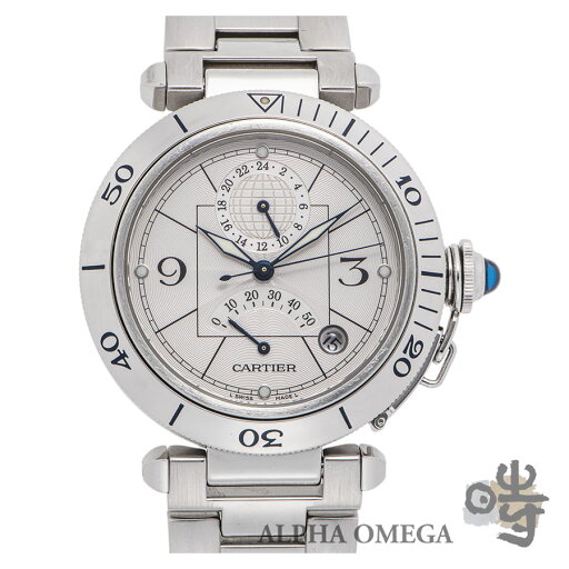 カルティエ パシャ 38mm GMT パワーリザーブ Ref.W31037H3 スチール(SS) 2006年【中古】【ヴィンテージ】【委託】【メンズ】 カルティエ パシャ 38mm GMT パワーリザーブ Ref.W31037H3 スチール(SS) 2006年【中古】【ヴィンテージ】【委託】【メンズ】