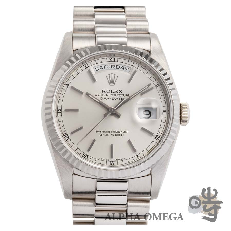 ロレックス デイデイト Ref.18239 ゴールド(WG) 1991年 N番 トリチウム ショートサイズブレスレット【中古】【ヴィンテージ】【委託】【メンズ】