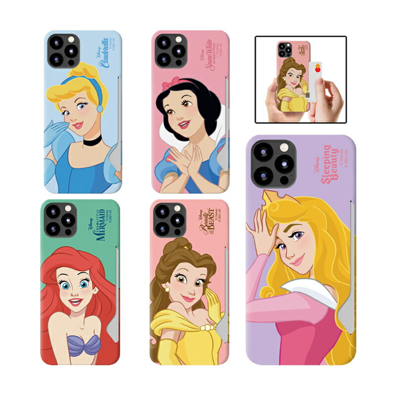 DISNEY プリンセス カード収納 スマホケース iPhone13 Pro MAX iPhone SE3 2022 ハード 保護 カバー 人気 キャラクター グッズ iPhone12 iPhone11 iPhoneXS 公式 白雪姫 アリエル イラスト 可愛い アイテム 韓国 アイドル べり オーロラ 姫 プレゼント 友達 子供 BTS BT21