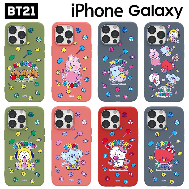 iPhone14 Plus Pro MAX BTS BT21 iPhoneケース iPhone13 iPhone12 iPhone11 iPhoneXS iPhoneX iPhoneXR iPhoneSE ゼリー キャンディ スマホケース グッズ キャラクター 公式 防弾少年団 韓国 ファミマ イラスト マスコット