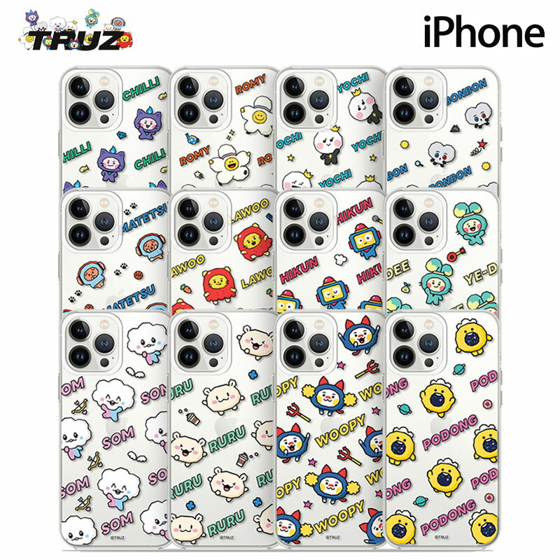 TRUZ iPhoneケース iPhone15 Pro MAX iPhone12 iPhone13Pro iPhone14Plus iPhone14Pro iPhoneSE2 透明 耐衝撃 スマホケース トレジャー グッズ キャラクター TREASURE 公式 YG 韓国 ファミマ イラスト 福袋 マスコット