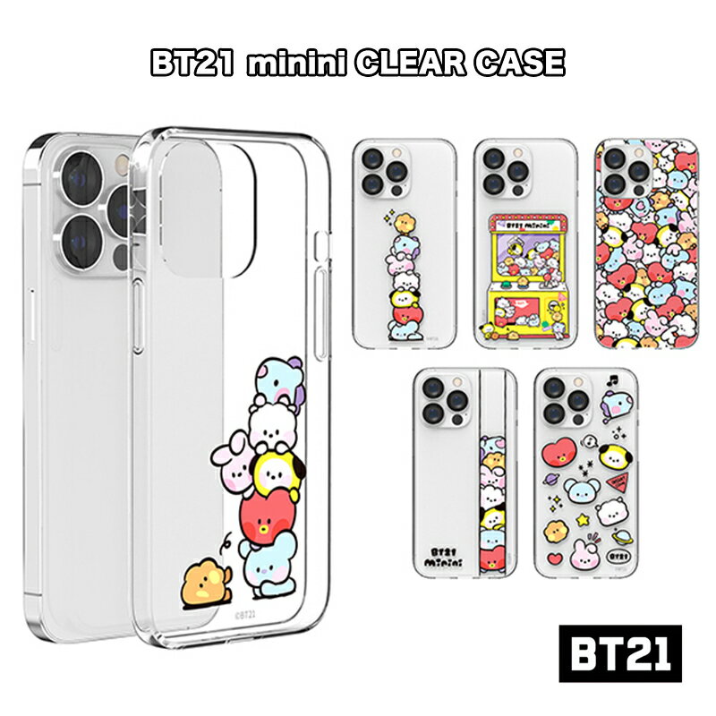 BT21 iPhoneケース iPhone15 Plus Pro MAX iPhone14 Pro iPhone13 iPhone12 iPhoneSE3 可愛い クリア 透明 スケルトン ミニ スマホケース グッズ キャラクター BTS バンタン ダイナマイト 公式 防弾少年団 韓国 ファミマ イラスト マスコット