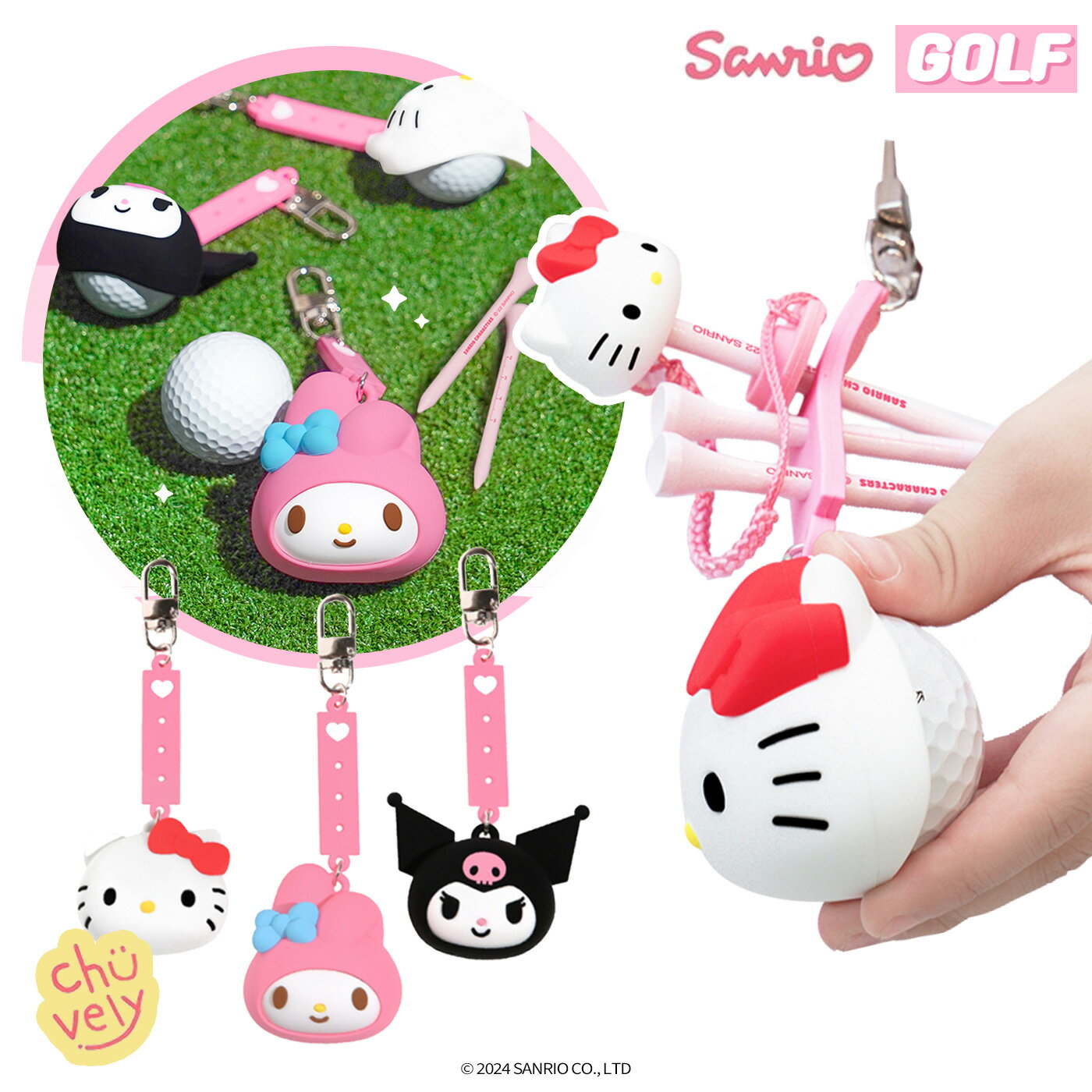 サンリオ マルチ ボール ポーチ ゴルフ用品 プレゼント セット アクセサリー ボールケース ミニ キャディバッグ レディース ボール クラブ メンズ ウェア ...