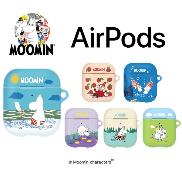 Airpods Case ムーミン エアポッズ ケース Airpodsケース MOOMIN 正規品 グッズ 人気 可愛い 公式 キャラクター イヤホン Apple キーリング付き シーズン3