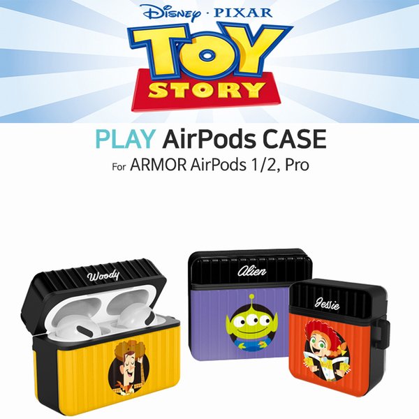 楽天chuvelyDisney ディズニー Pixar ピクサー TOYSTORY トイストーリー AIRPODS / PRO / PRO2 CASE エアポッズ エアポッズプロ イヤホン ワイヤレス スマホアクセサリー カラビナ キーリング付き キャリーケース風 2重構造 ダブル バンパー ケース イラスト 可愛い キャラクター