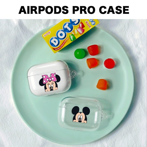 楽天chuvelyAIRPODSPROCASE エアポッズプロ Disney ディズニー イヤホン ワイヤレス スマホアクセサリー カラビナ ハード 透明ケース キャラクター ストア グッズ アニメ