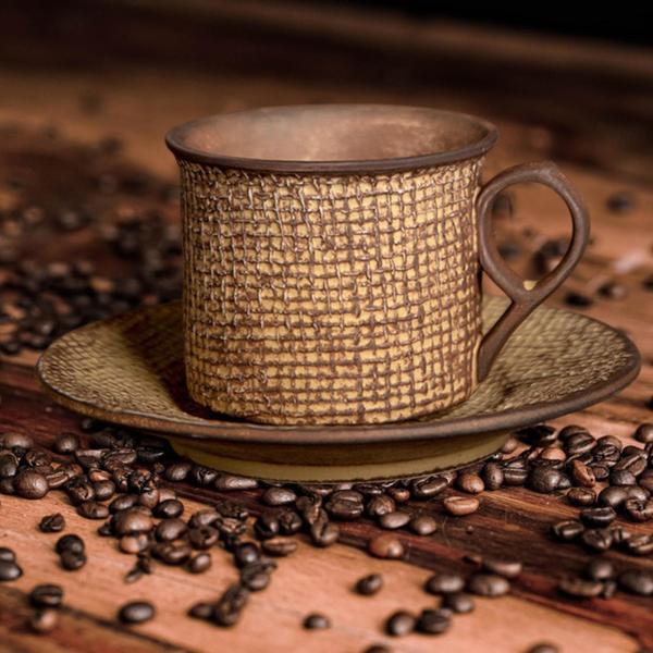 Rakuten - エスプレッソ カップ ソーサー付き コーヒー カップ セット ホットまたはコールド ドリンク ジュース ホット ティー ブラウン