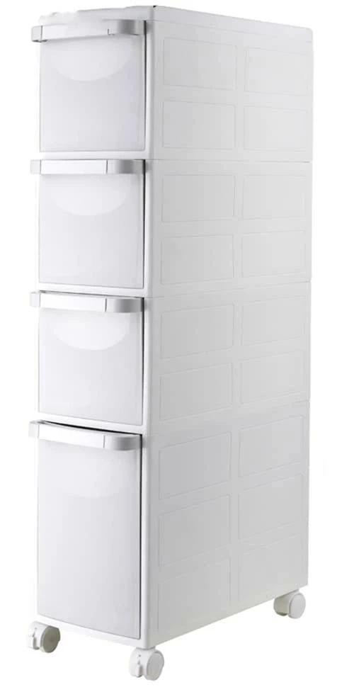 Sink Side Racks - キッチン隙間収納 キッチン収納 洗面所収納キャビネット PPプラスチック4輪 幅22cm 超狭ギャップキャビネット 小物置き場 プラスチック 引き出し バスルーム収納キャビネット 省スペース 整理 多機能 カテゴリ収納