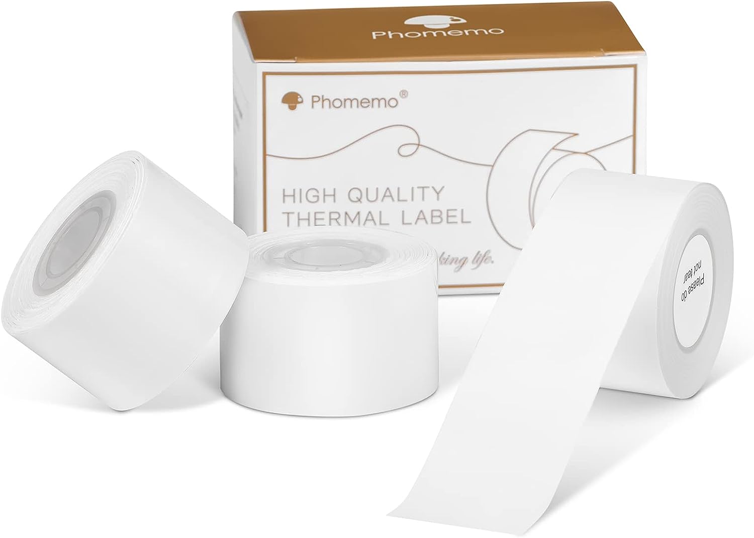 Phomemo D50 ラベルプリンタ 専用テープ ホワイト連続ラベル ラベルシール 純正 感熱ロール紙 ラベルシール 幅24mmx6m 3巻 手書き/値札/宛名/重量/番号/に適用 防水、耐油、耐摩耗性 Android/IOS対応