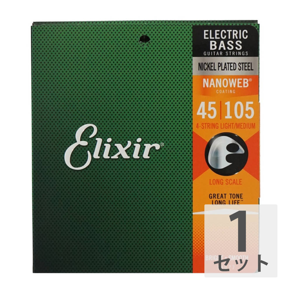 ꥯ ELIXIR 14077 NANOWEB 4-String Light/Medium Long Scale 쥭١