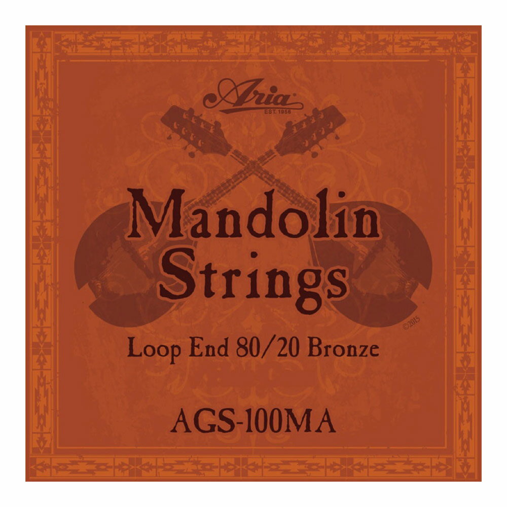 ARIA(アリア) AGS-100MA Mandolin マンドリン弦Mandolin Stringsマンドリン用80/20ブロンズワウンド弦。ループエンド仕様。.010 x 2.014 x 2.024W x 2.034W x 2　