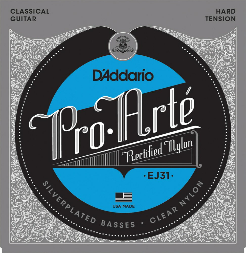 ダダリオ D'Addario EJ31 Silver Wound/Rectified Clear Nylon Hard クラシックギター弦