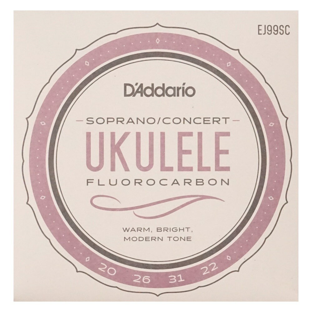 D'Addario EJ99SC Pro-Arte Carbon Ukulele Soprano / Concert ソプラノ/コンサートウクレレ弦プロアルテ・カーボン弦は、完璧なトーンと張りのあるサウンドが特徴です。フルオロ・カーボン素材のセットは、明るく現代的な音を求めるウクレレプレイヤーに最適です。Pro-Arte Carbon Ukulele, Soprano / Concert.0210.0260.0319.0224A-E-C-G　