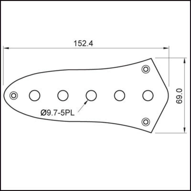 Montreux JB Inch control plate 5 holes CR No.8254 コントロールプレート