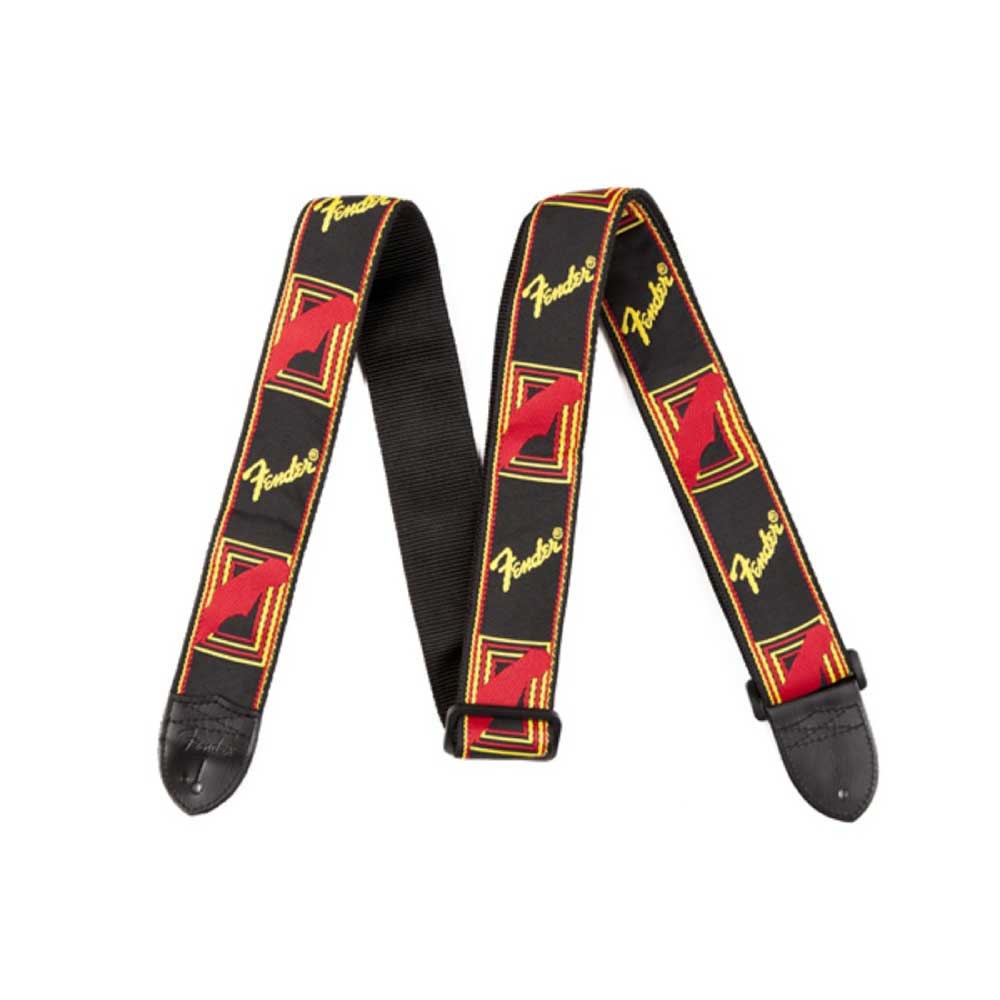 フェンダー Fender 2" Monogrammed Strap Black/Yellow/Red ギターストラップ