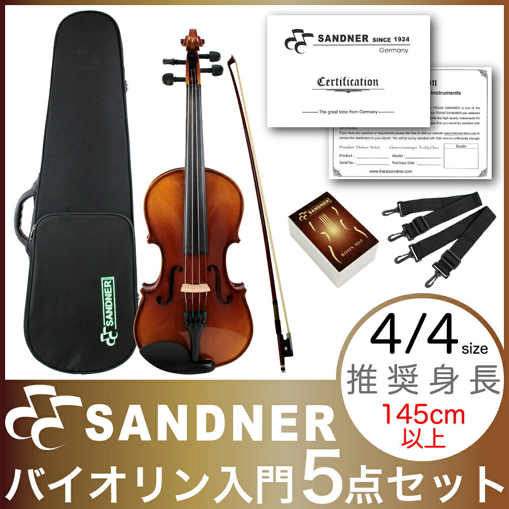 SANDNER #300 バイオリンセット 4/4 【初心者におすすめ♪バイオリン入門（エントリー）セット】