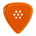 GRAVITY GUITAR PICKS Classic -Standard Multi-Hole- GCLS3PM 3.0mm Orange ピックグラビティギターピックは、ハンドメイドでピックを製作するアメリカのブランド。アクリル素材を職人の手によりひとつひとつ丁寧に加工され作られるピックは、美しく磨き上げられ、手に馴染む使い心地と、スムースな演奏性、すばらしいトーンを生み出します。アクリルを使用し独特のエッジデザインを採用する事で、速くラウドなプレイにも対応。一般的なピックに比べ耐久性も高く、同じトーン、同じ演奏性で長期間使用できるのも特徴です。シェイプ：Classic Standard Multi-Holeゲージ：3.0mmカラー：Orange