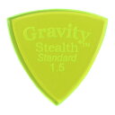 GRAVITY GUITAR PICKS Stealth -Standard- GSSS15P 1.5mm Fluorescent Green ギターピックグラビティギターピックは、ハンドメイドでピックを製作するアメリカのブランド。アクリル素材を職人の手によりひとつひとつ丁寧に加工され作られるピックは、美しく磨き上げられ、手に馴染む使い心地と、スムースな演奏性、すばらしいトーンを生み出します。アクリルを使用し独特のエッジデザインを採用する事で、速くラウドなプレイにも対応。一般的なピックに比べ耐久性も高く、同じトーン、同じ演奏性で長期間使用できるのも特徴です。シェイプ：Stealth Standardゲージ：1.5mmカラー：Fluorescent Green