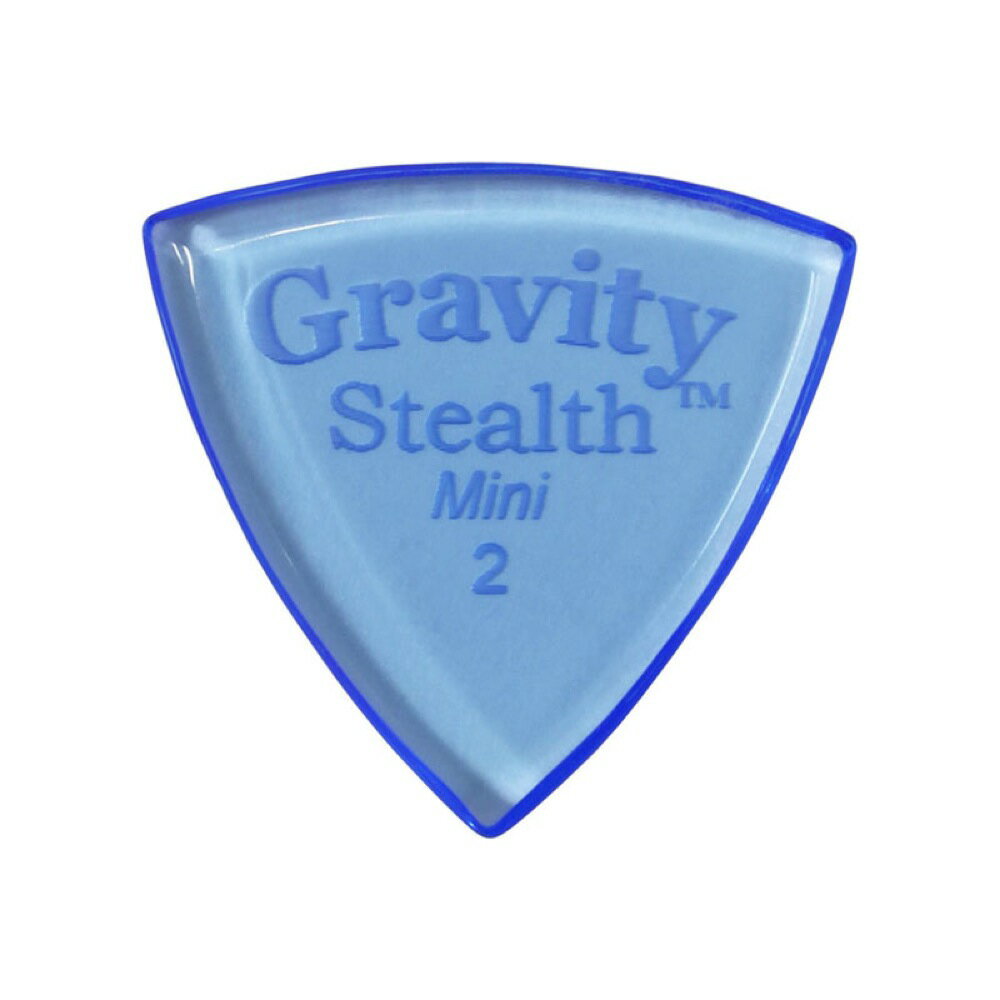 GRAVITY GUITAR PICKS Stealth -Mini- GSSM2P 2.0mm Blue ギターピックグラビティギターピックは、ハンドメイドでピックを製作するアメリカのブランド。アクリル素材を職人の手によりひとつひとつ丁寧に加工され作られるピックは、美しく磨き上げられ、手に馴染む使い心地と、スムースな演奏性、すばらしいトーンを生み出します。アクリルを使用し独特のエッジデザインを採用する事で、速くラウドなプレイにも対応。一般的なピックに比べ耐久性も高く、同じトーン、同じ演奏性で長期間使用できるのも特徴です。シェイプ：Stealth Mini(JAZZ)ゲージ：2.0mmカラー：Blue