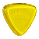 GRAVITY GUITAR PICKS Axis -Standard- GAXS4P 4.0mm Yellow ピックグラビティギターピックは、ハンドメイドでピックを製作するアメリカのブランド。アクリル素材を職人の手によりひとつひとつ丁寧に加工され作られるピックは、美しく磨き上げられ、手に馴染む使い心地と、スムースな演奏性、すばらしいトーンを生み出します。アクリルを使用し独特のエッジデザインを採用する事で、速くラウドなプレイにも対応。一般的なピックに比べ耐久性も高く、同じトーン、同じ演奏性で長期間使用できるのも特徴です。シェイプ：Axis Standardゲージ：4.0mmカラー：Yellow