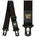 ERNIE BALL #4056 PolyLock Strap ギターストラップロック式のポリプロ・ストラップPOLYLOCK STRAPが登場!ワンタッチで簡単にギターのストラップ・ピンにロックできるPOLYLOCK STRAP(ポリロック・ストラップ)が登場です。POLYLOCK STRAP(ポリロック・ストラップ)は、ストラップ・ピンを掛けるホール部に、特許出願中のオリジナル・デザインを採用することで、簡単にストラップ・ピンに装着ができ、尚且つロックすることを可能にしたストラップです。素材には、数多くのギタリストに愛用されているアーニーボールのロングセラー・モデル「ポリプロ・ストラップ」と同じ、しなやかで伸びにくく丈夫なポリプロピレンを採用。長さ調整もデルリン素材のスライド式アジャスターを装備し、スムースに行えます。カラーはブラックをラインナップしています。長さは965mm〜1,700mm、幅は50mm【POLYLOCK STRAPの主な特徴】■エレクトリックギター、ベースに使用できるロック式ストラップ■ワンタッチで脱着可能な特許出願中のホール・デザイン■ギター本体に無加工で取り付け可能■ポリプロ・ストラップ同様の耐久性と優れた使用感