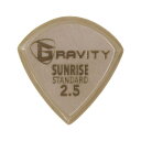 GRAVITY GUITAR PICKS Gold Sunrise -Standard- GGSUS25 2.5mm ギターピック※入荷時期によっては掲載画像とデザインが異なる場合がございます。The Gold Seriesゴールドシリーズは、グラビティピックのプレミアムライン。様々な素材の配合を試し、3年に渡る開発により完成した素材と、新しいべべリングシステムを採用しています。この新しいべべリングシステムは優れた精度で形成され、ロゴはレーザーで彫刻されています。ゴールドシリーズは、高品質な熱可塑性物質で出来ており、優れた耐摩耗性とグリップ感を実現。一般的なピックに比べ、大きな音量、音抜けの良さも特徴です。シェイプ：Gold Sunrise Standardゲージ：2.5mm　