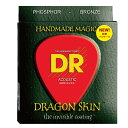 DR DRAGON SKIN DSA-2/11 MEDIUM LITE 2PACK アコースティックギター弦 2セット入り※画像はサンプルです。詳しくは商品説明をご覧下さい。※1パッケージに「DSA-11」が2セット含まれています。ドラゴンスキンシリーズは従来のコーティング弦とは異なりアンコーティング弦の様な手触りと弾き心地そして、ブライトなサウンドを実現しました。 ヘクスコア材にDR独自特許であるK3コーティングテクノロジーが施されたフォスファーブロンズ材がハンドワウンドされたシリーズです。 K3コーティングのコンセプトである「sound as good or better than uncoated strings. アンコーティングを凌駕する響き を 」を見事に実現したサウンドをあなたの耳で確かめて下さい。 ゲージ11-15-22-30-40-50　