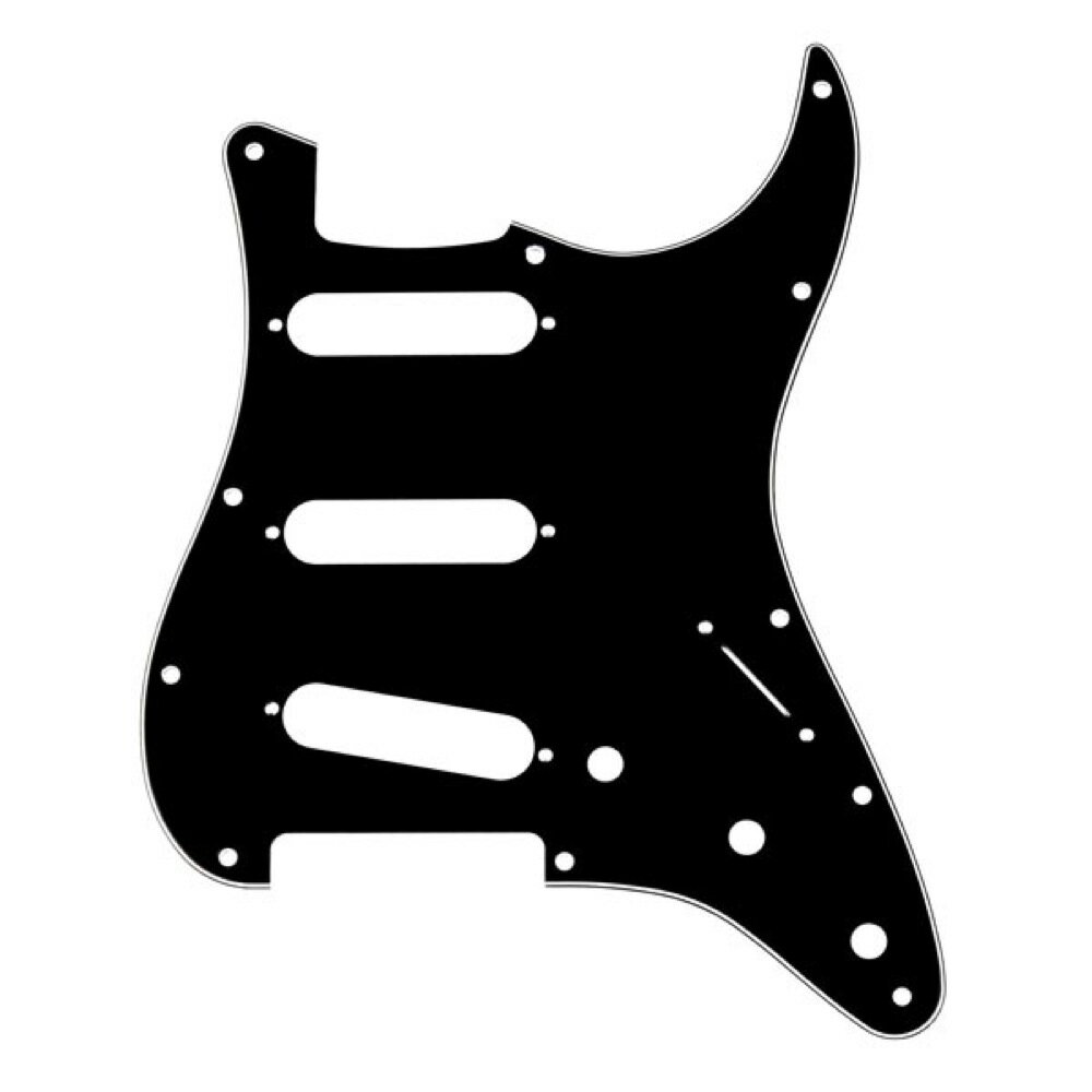 フェンダー Fender 11-Hole Modern-Style Stratocaster S/S/S 3-PLY Pickguards Black ピックガード