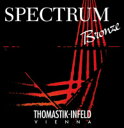 Thomastik-Infeld SB111 Spectrum Bronze 11-52 アコースティックギター弦※画像はサンプルです。ゲージなどの詳細は商品説明をご確認下さい。弦の消耗には多額のコストがかかってしまいます。いつもお気に入りの弦も、演奏するにしたがって音色が劣化してしまうものです。この問題は全てのギタリストにとって共通の悩みではないでしょうか。このThe Spectrum Bronze Series（スペクトラムブロンズシリーズ）は、プロミュージシャンの要求により特別に開発されました。それは、「普段は経済面から妥協しがちな弦だが、レコーディングという記録に残る大切な演奏のためには最高の音質を確保したい。」「最高の晴れ舞台であるコンサートで、卓越したライブパフォーマンス性をもった弦で誰をもあっと言わせたい！」というもの。大切な演奏の時だけ特別な弦を使用する。これで音色への妥協もコスト面もカバーできます。あなたのステータスをさらにもう一段あげることが可能な弦なのです。秘密は、伝統と格式あるThomastik-Infeld独自の製法”Silk inlay techcology"。この独特な方式、”Silk inlay techcology"とはThomastik社の最高技術を導入した巻き弦方式で、この製法によりトーンに素晴らしい暖かみを与えつつ、爆発するような音の切れ味を引き出すことが可能です。バイオリンやコントラバス等のクラシック弦製作では群を抜いているThomastik社だからできる音色を一度体感してみて下さい。1st　E　Plain Steel　.0112nd　B　Plain Steel　.0153rd　G　Bronze Round Wound　.0244th　D　Bronze Round Wound　.0325th　A　Bronze Round Wound　.0436th　E　Bronze Round Wound　.052　