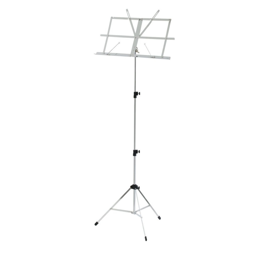 KIKUTANI KMS-3 スチール製 譜面台 ケース付き携帯用スチール譜面台。ロングセラーの折り畳み式クローム譜面台。重量は1.05Kgと非常に軽量。吹奏楽、レッスン、音楽発表会、ストリートライブなど様々な現場でご使用頂けます。持ち運びに便利なキャリングバッグ付属。楽器演奏には欠かせないアイテムです。材質：鉄 / クロムメッキ譜面部サイズ：幅 508mm×高さ 231mm高さ：最高1,040mm、最低455mmパイプ径：13.5mm / 11mm / 8.5mm収納時の長さ：430mm付属品：携帯用バッグ重量：1.05Kg　